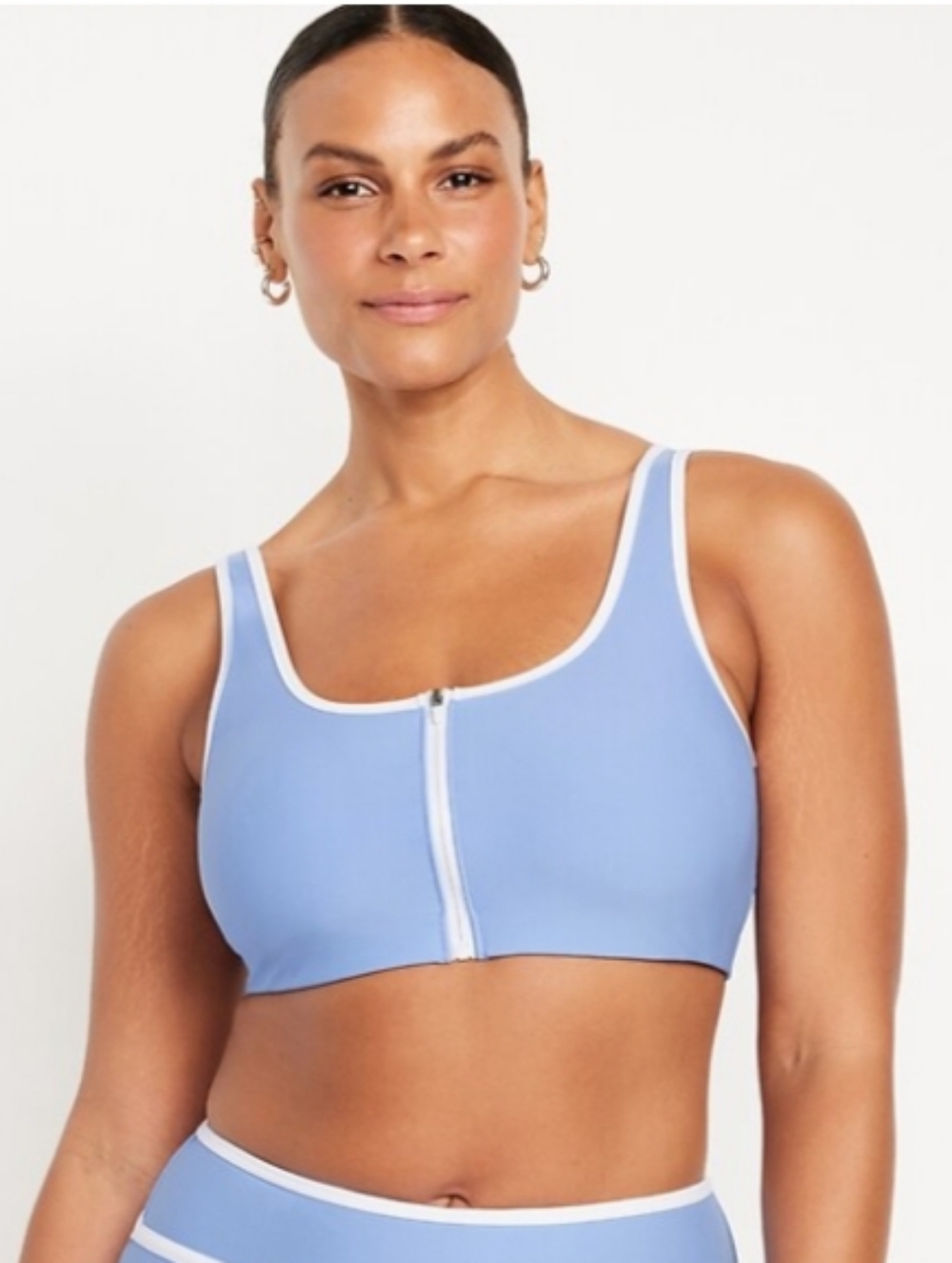 Old Navy Swimsuit Top Athletic Zip Front Sz 4X